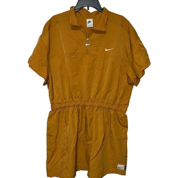 Nike Women's Sportswear Swoosh Woven Dress - NWT - Desert Ochre - Picture 4 of 12